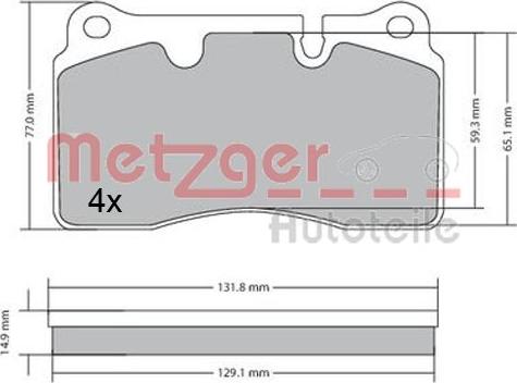 Metzger 1170366 - Тормозные колодки, дисковые, комплект autospares.lv