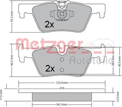 Metzger 1170368 - Тормозные колодки, дисковые, комплект autospares.lv