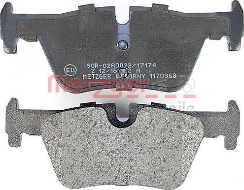 Metzger 1170368 - Тормозные колодки, дисковые, комплект autospares.lv