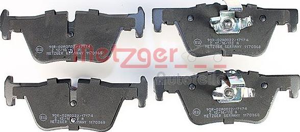 Metzger 1170368 - Тормозные колодки, дисковые, комплект autospares.lv