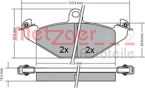 Metzger 1170362 - Тормозные колодки, дисковые, комплект autospares.lv