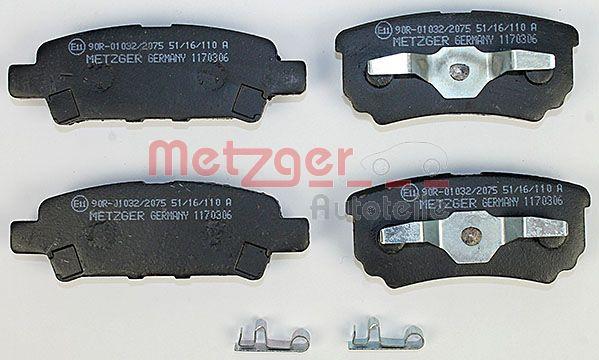 Metzger 1170306 - Тормозные колодки, дисковые, комплект autospares.lv