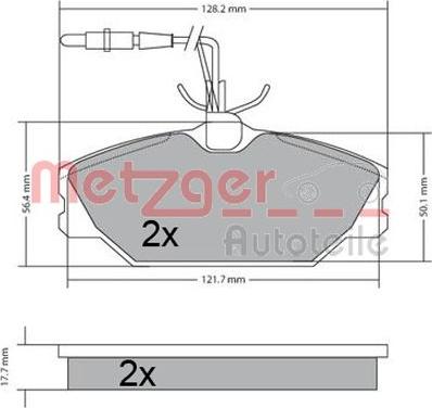 Metzger 1170301 - Тормозные колодки, дисковые, комплект autospares.lv