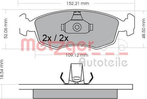 Metzger 1170308 - Тормозные колодки, дисковые, комплект autospares.lv