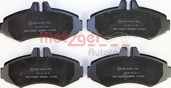 Metzger 1170303 - Тормозные колодки, дисковые, комплект autospares.lv