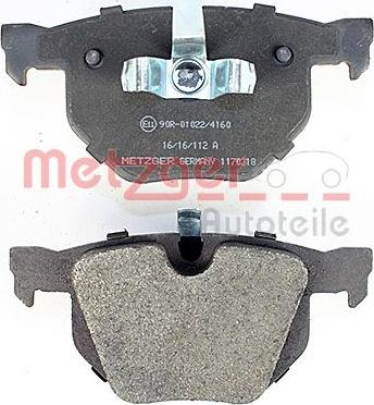 Metzger 1170318 - Тормозные колодки, дисковые, комплект autospares.lv