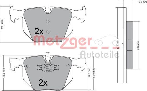 Metzger 1170318 - Тормозные колодки, дисковые, комплект autospares.lv