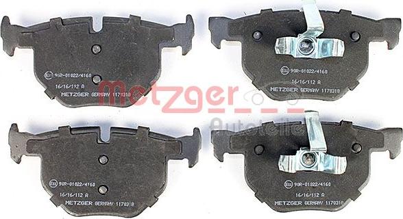 Metzger 1170318 - Тормозные колодки, дисковые, комплект autospares.lv