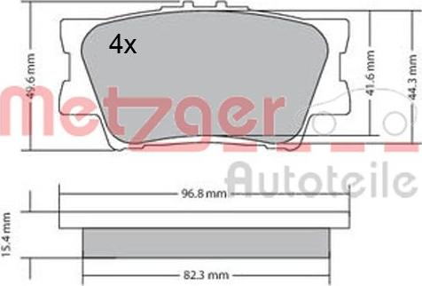 Metzger 1170313 - Тормозные колодки, дисковые, комплект autospares.lv