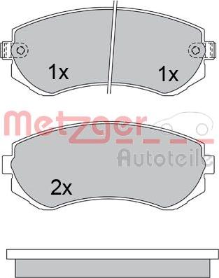 Metzger 1170317 - Тормозные колодки, дисковые, комплект autospares.lv