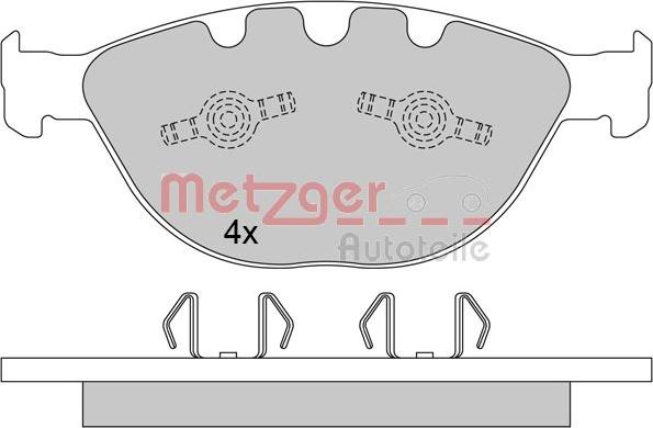 Metzger 1170380 - Тормозные колодки, дисковые, комплект autospares.lv