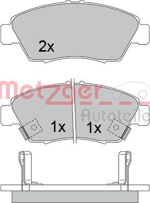 Metzger 1170388 - Тормозные колодки, дисковые, комплект autospares.lv