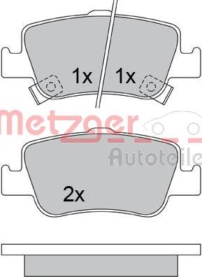 Metzger 1170334 - Тормозные колодки, дисковые, комплект autospares.lv