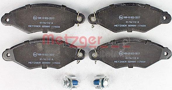 Metzger 1170330 - Тормозные колодки, дисковые, комплект autospares.lv