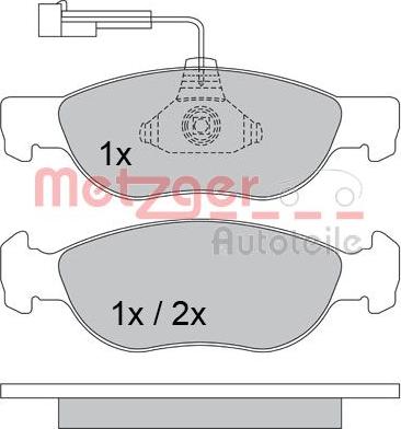 Metzger 1170338 - Тормозные колодки, дисковые, комплект autospares.lv