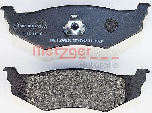 Metzger 1170320 - Тормозные колодки, дисковые, комплект autospares.lv