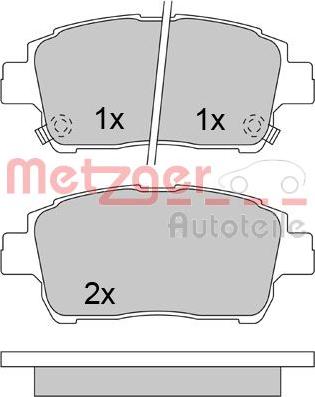 Metzger 1170322 - Тормозные колодки, дисковые, комплект autospares.lv