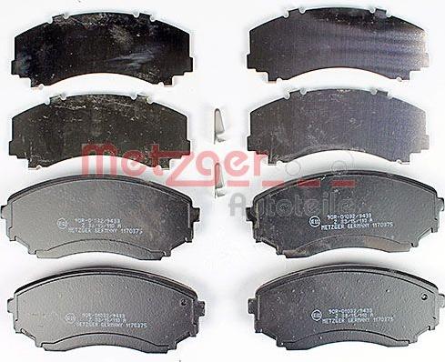 Metzger 1170375 - Тормозные колодки, дисковые, комплект autospares.lv