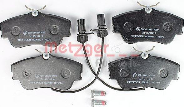 Metzger 1170376 - Тормозные колодки, дисковые, комплект autospares.lv