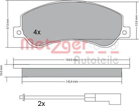 Metzger 1170290 - Тормозные колодки, дисковые, комплект autospares.lv