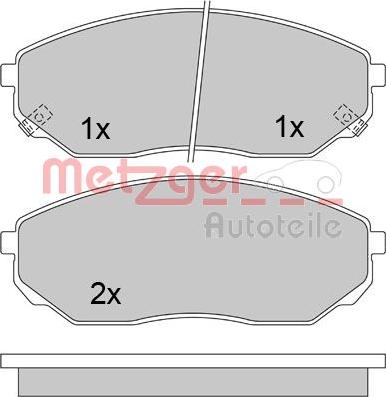 Metzger 1170297 - Тормозные колодки, дисковые, комплект autospares.lv