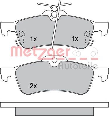 Metzger 1170247 - Тормозные колодки, дисковые, комплект autospares.lv