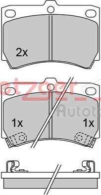 Metzger 1170250 - Тормозные колодки, дисковые, комплект autospares.lv