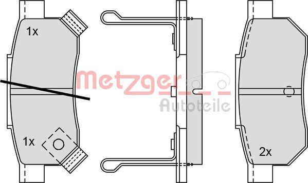 Metzger 1170251 - Тормозные колодки, дисковые, комплект autospares.lv