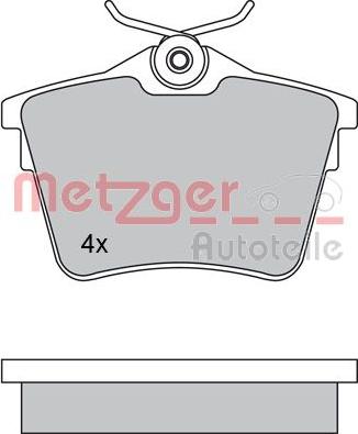 Metzger 1170269 - Тормозные колодки, дисковые, комплект autospares.lv