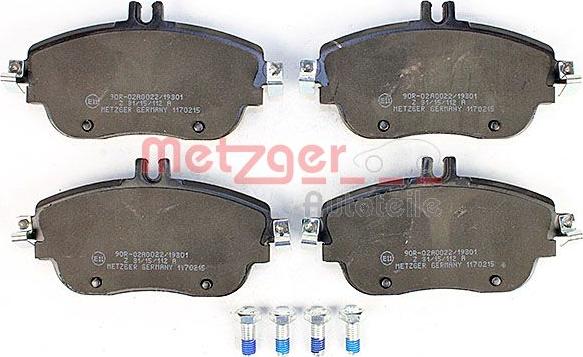 Metzger 1170215 - Тормозные колодки, дисковые, комплект autospares.lv