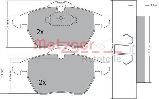 Metzger 1170216 - Тормозные колодки, дисковые, комплект autospares.lv