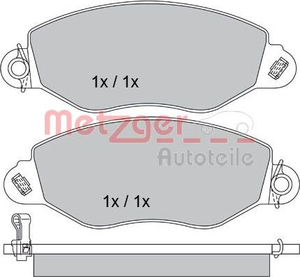 Metzger 1170210 - Тормозные колодки, дисковые, комплект autospares.lv