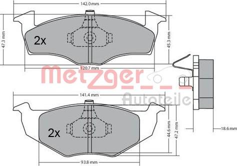 Metzger 1170217 - Тормозные колодки, дисковые, комплект autospares.lv