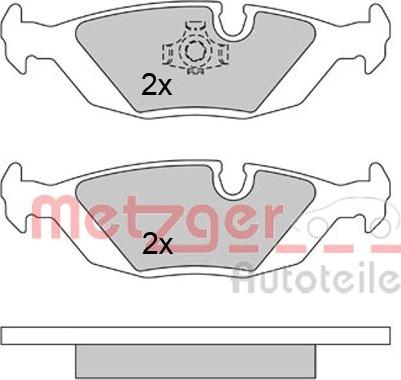 Metzger 1170284 - Тормозные колодки, дисковые, комплект autospares.lv