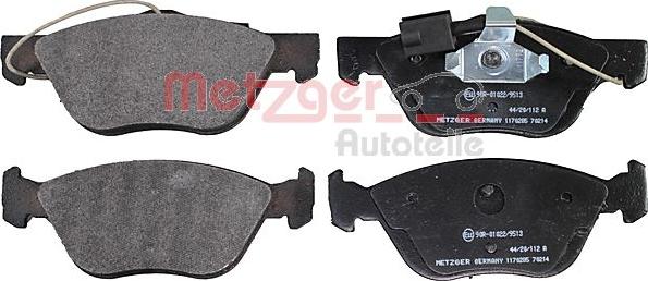 Metzger 1170285 - Тормозные колодки, дисковые, комплект autospares.lv