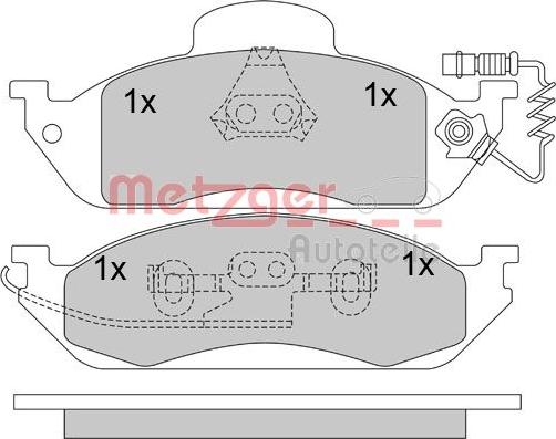 Metzger 1170281 - Тормозные колодки, дисковые, комплект autospares.lv