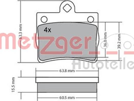 Metzger 1170239 - Тормозные колодки, дисковые, комплект autospares.lv