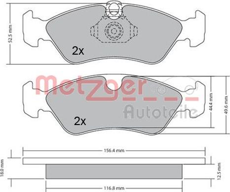 Metzger 1170235 - Тормозные колодки, дисковые, комплект autospares.lv