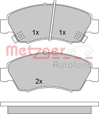 Metzger 1170230 - Тормозные колодки, дисковые, комплект autospares.lv