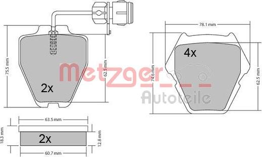 Metzger 1170231 - Тормозные колодки, дисковые, комплект autospares.lv