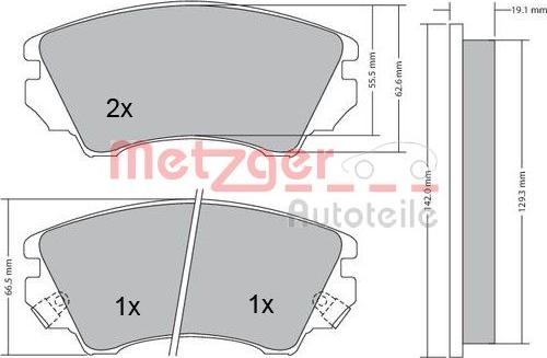 Metzger 1170221 - Тормозные колодки, дисковые, комплект autospares.lv