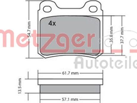 Metzger 1170223 - Тормозные колодки, дисковые, комплект autospares.lv