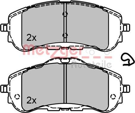 Metzger 1170795 - Тормозные колодки, дисковые, комплект autospares.lv