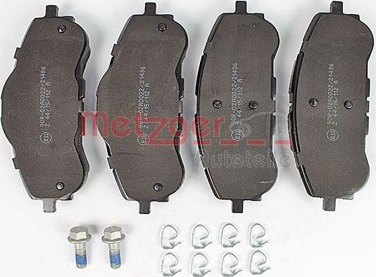 Metzger 1170795 - Тормозные колодки, дисковые, комплект autospares.lv