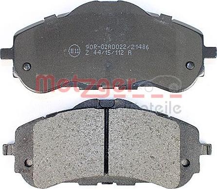 Metzger 1170795 - Тормозные колодки, дисковые, комплект autospares.lv