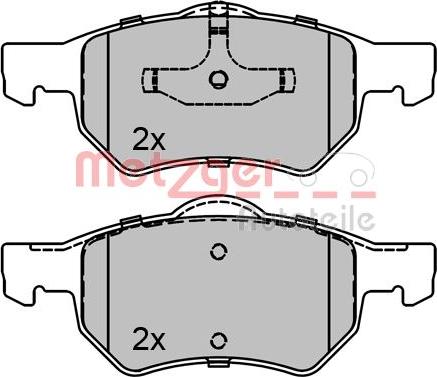 Metzger 1170756 - Тормозные колодки, дисковые, комплект autospares.lv