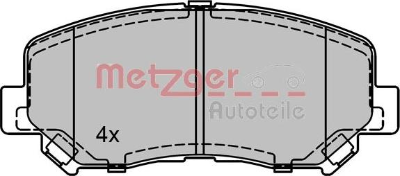 Metzger 1170788 - Тормозные колодки, дисковые, комплект autospares.lv