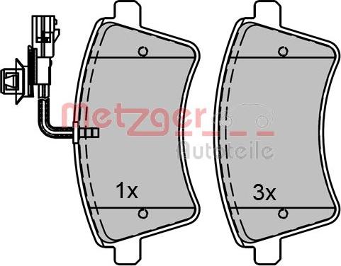 Metzger 1170776 - Тормозные колодки, дисковые, комплект autospares.lv