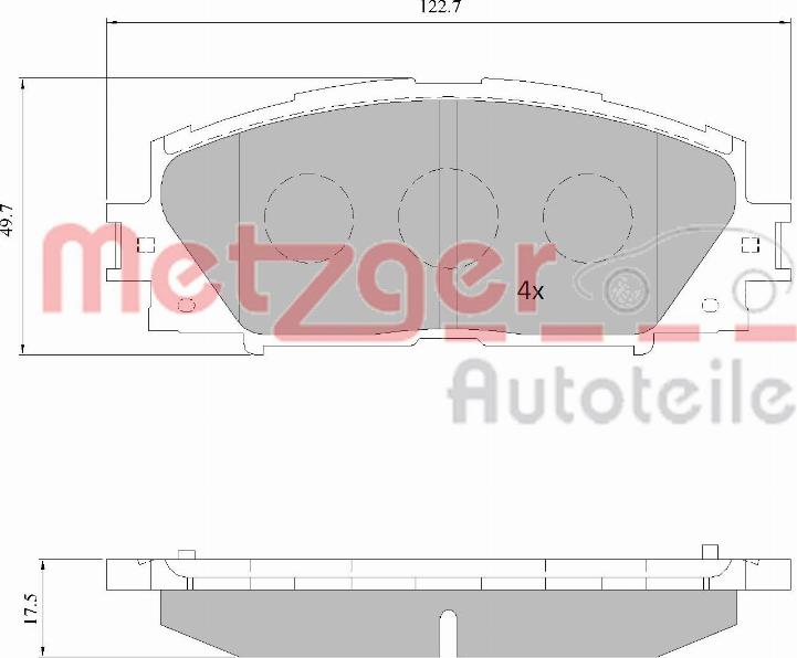 Metzger 1170772 - Тормозные колодки, дисковые, комплект autospares.lv