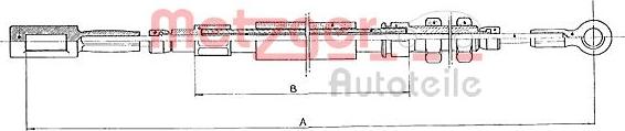Metzger 1171.3 - Тросик, cтояночный тормоз autospares.lv